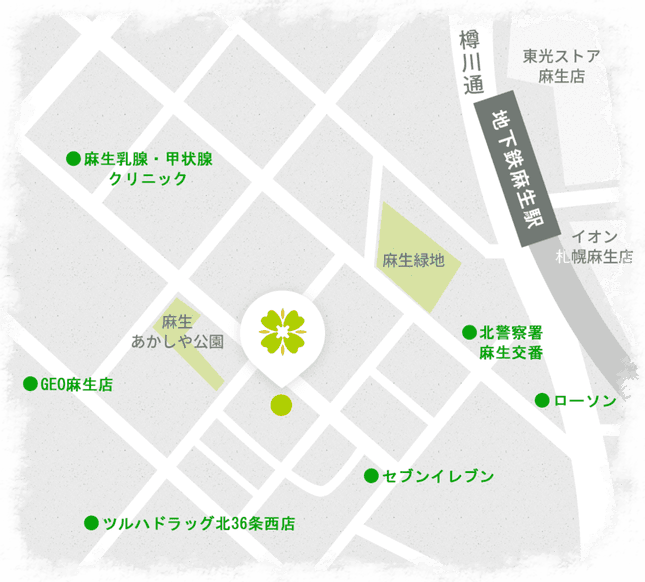 麻生ハピネス歯科イラストマップ